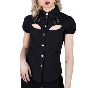 Killstar Hellstar Lace-Up Shirt, S